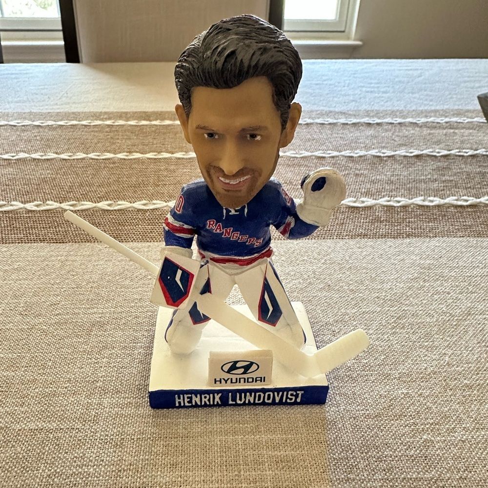 Hockey Goalie Bobblehead - Blue and White
